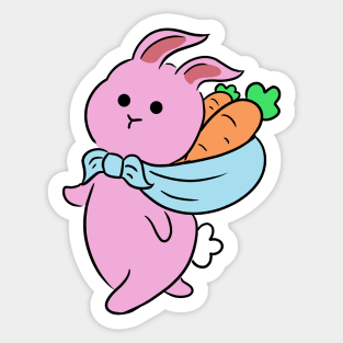 Bunny going for a walk Sticker